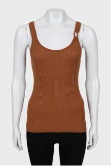 Ribbed tank top with tag
