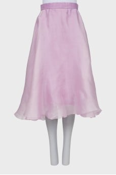 Double layer midi skirt