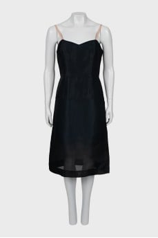 Silk dress with straps