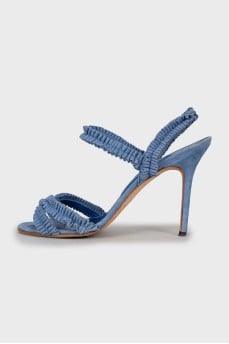 Blue high heel sandals