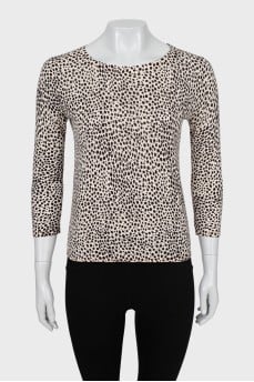 Printed jumper with 3/4 sleeves