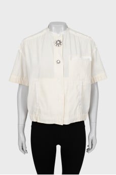 Beige short sleeve shirt
