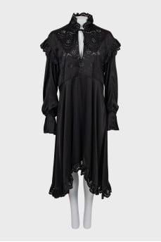 A-line dress decorated with perforations