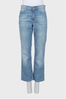 Джинсы straight fit на высокой талии