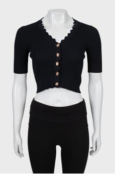 Ribbed top with gold buttons