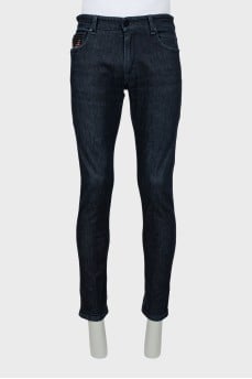 Мужские темно-синие джинсы slim fit