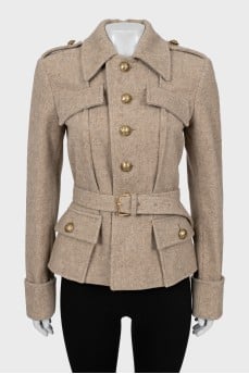 Cropped coat with gold buttons