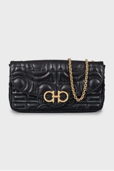 Rectangular leather crossbody bag