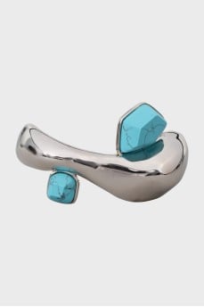 Серебристый комплект из кольца и браслета