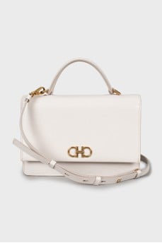 Leather crossbody bag with logo