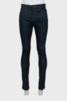 Мужские темно-синие джинсы slim fit