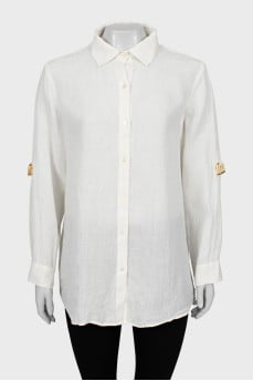 Linen shirt with belt