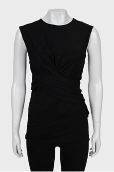 Fitted draped tank top