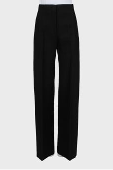 High waisted palazzo trousers with creases