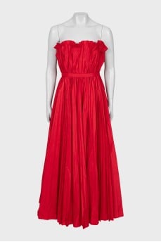 Red Off Shoulder Maxi Dress
