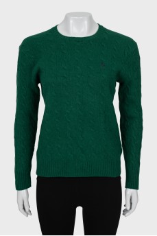 Textured sweater in green
