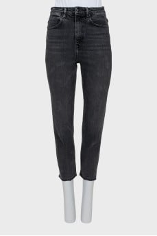 Джинсы straight fit с необработанным краем