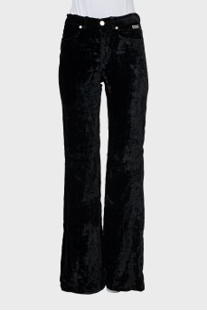 Velvet flared trousers