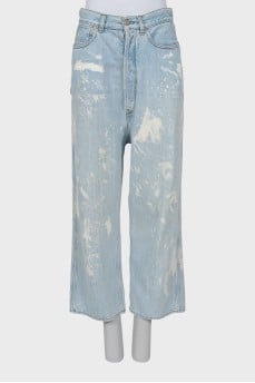 Джинсы wide leg fit на пуговицах