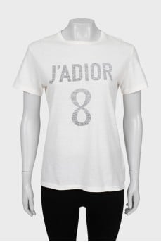 Fitted T-shirt with text print