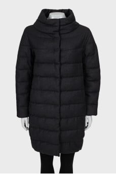 Quilted down jacket with a high neck