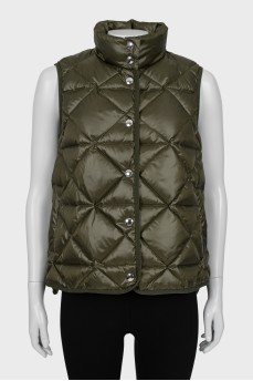 Khaki Quilted Vest with Tag