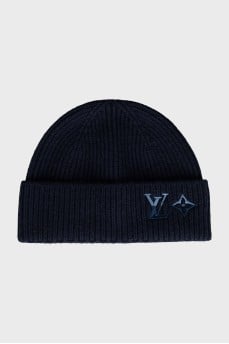 Blue cashmere hat