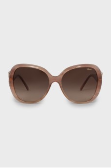 Brown sunglasses with logo