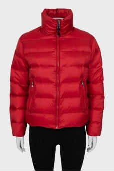 Cropped red down jacket
