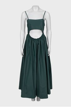 Green sundress with a cutout
