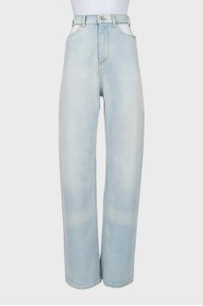Palazzo jeans with slits