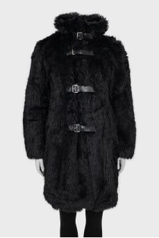 Black faux fur coat With Tag