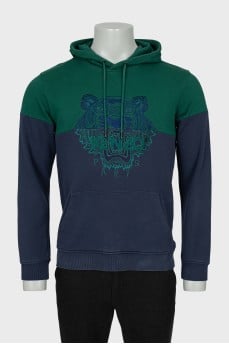 Men's two-tone hoodie with signature print