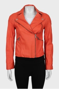 Orange leather jacket