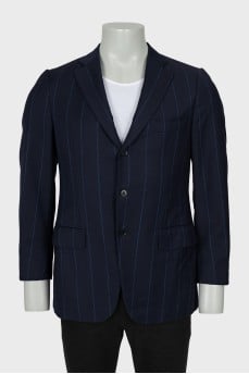 Men's Single Breasted Striped Jacket