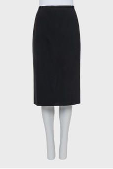 Black wool pencil skirt