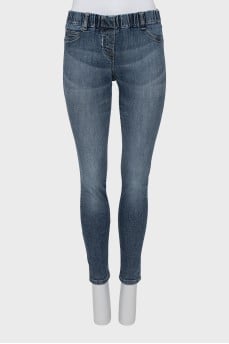 Сині джинси skinny fit на резинці