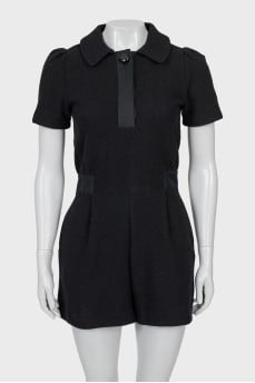 Jumpsuit with shorts and zipper