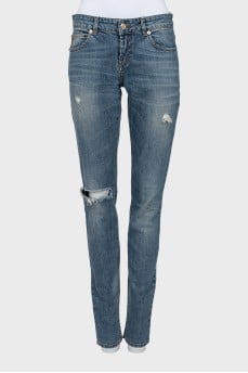 Blue ripped jeans