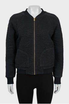 Tapered bomber jacket with relief pattern