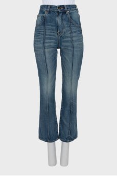 Джинсы straight fit с рельефным швом