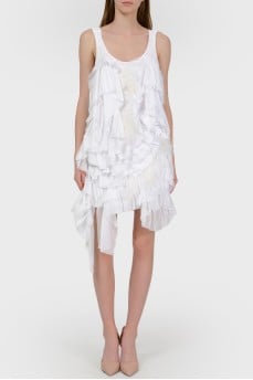 Knitted dress with florses and feathers with tag