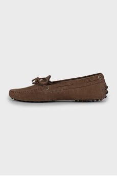 Brown suede loafers