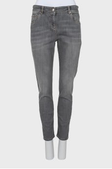 Джинси skinny fit сірого кольору