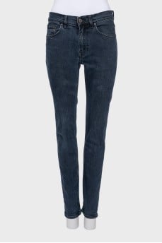 Синие джинсы skinny fit на средней посадке