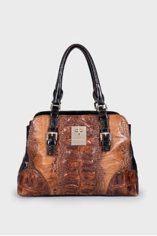 Black and brown leather bag