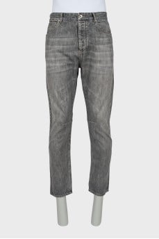Мужские серые джинсы straight fit