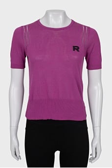 Purple T-shirt with perforations