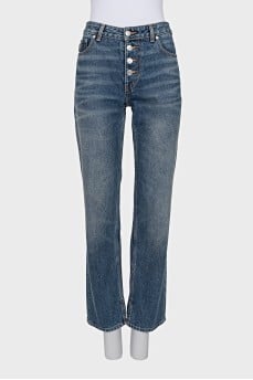 Джинсы straight fit на пуговицах
