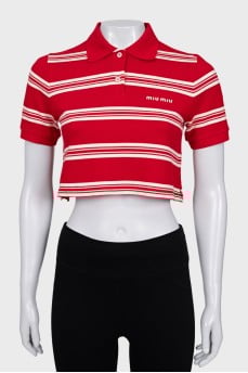 Cropped striped t-shirt